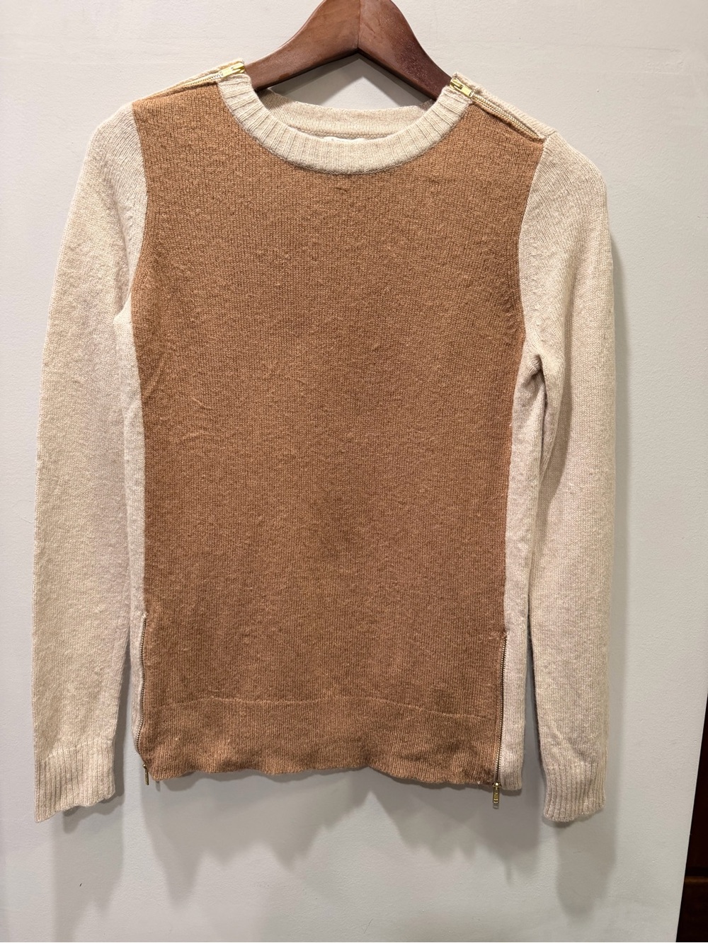J.Crew Colorblock Merino Wool Blend Zip Sweater XS